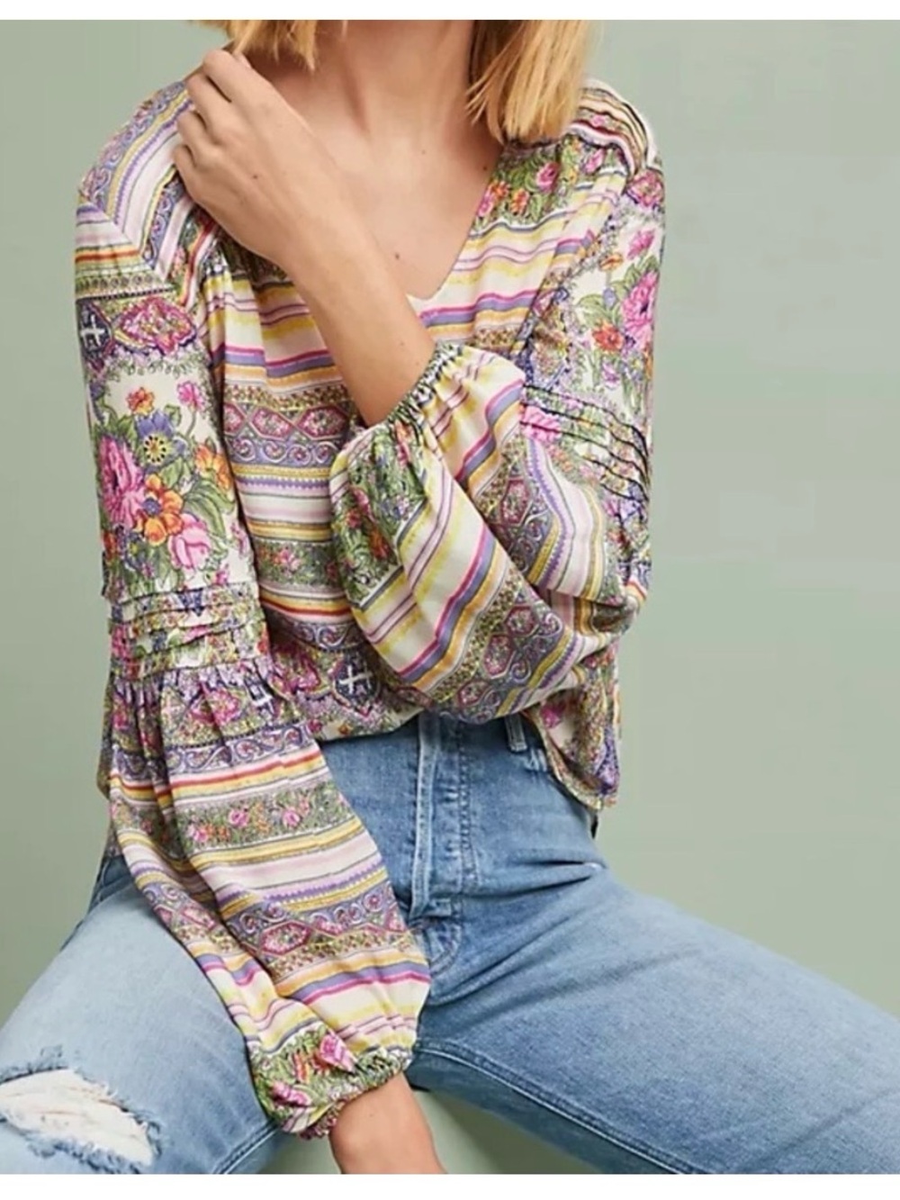 Maeve by Anthropologie Ceresco Colored Blouse